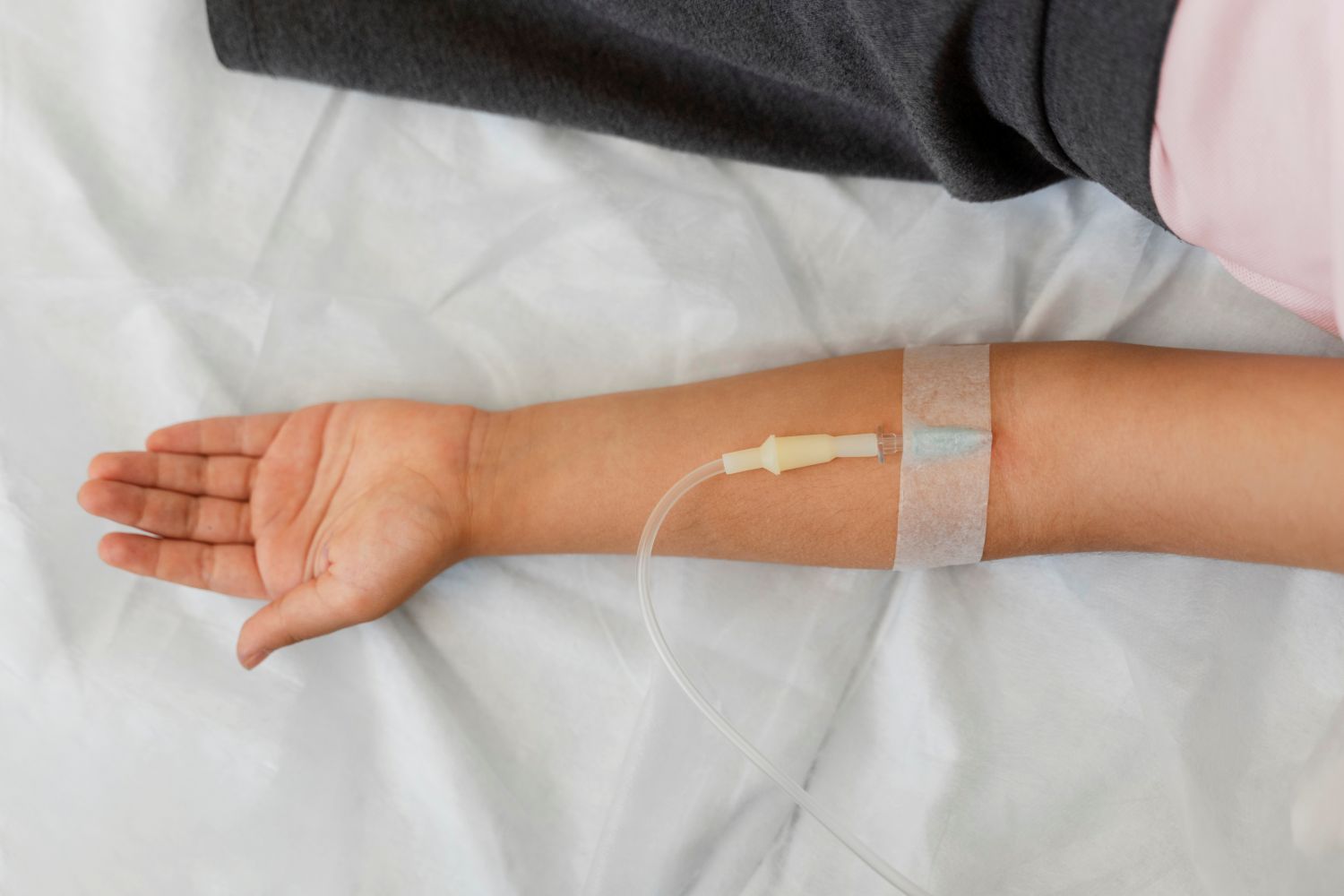 woman with tube in arm